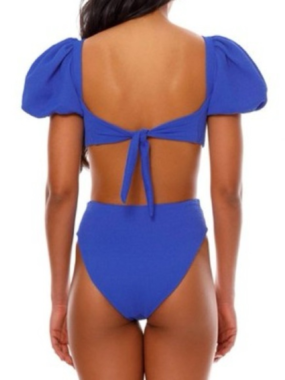 Agua Bendita Bold Red Puff-Sleeve Bikini - Picture 12 of 13